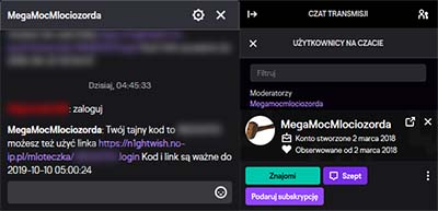 Logowanie przez bota na Twitch